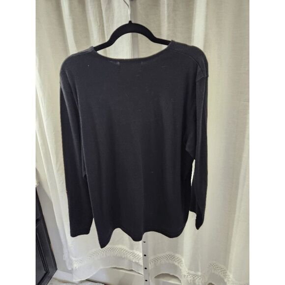 Designers Originals Studio Black Long sleeve tee with sequin snowflakes XL - Picture 4 of 5